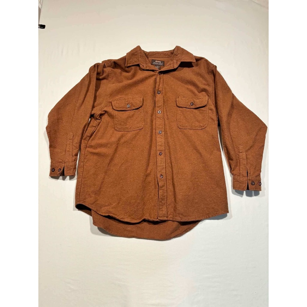 Moose Creek Mens XL Rust Brown Heavy Cotton Flannel Button Down Work Shirt